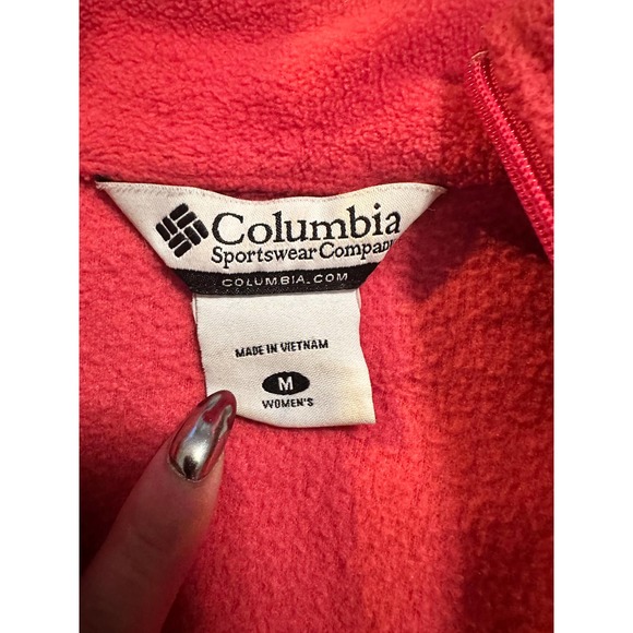 Columbia Womens Jacket Fleece Benton Springs Zip Front Pink Medium - Picture 3 of 5